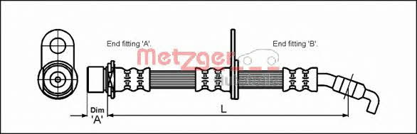 4112200 Metzger Тормозной шланг