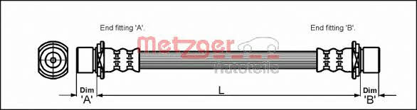 4112210 Metzger Гальмівний шланг