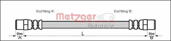 4112304 Metzger Гальмівний шланг