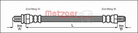 4112502 Metzger Гальмівний шланг