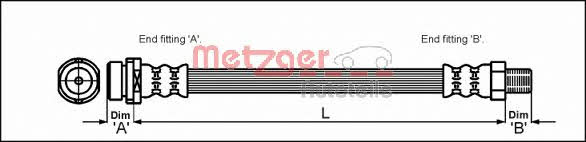 4112519 Metzger Тормозной шланг