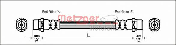 4112824 Metzger Гальмівний шланг