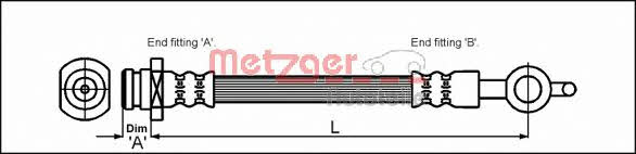4112832 Metzger Гальмівний шланг
