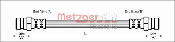 4113287 Metzger Тормозной шланг