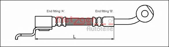 4113522 Metzger Тормозной шланг