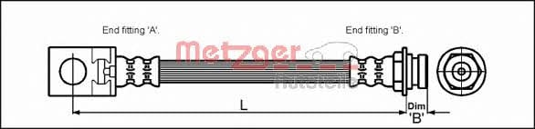4113524 Metzger Тормозной шланг
