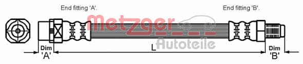 4114071 Metzger Тормозной шланг