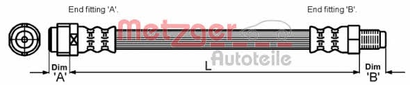4114082 Metzger Тормозной шланг