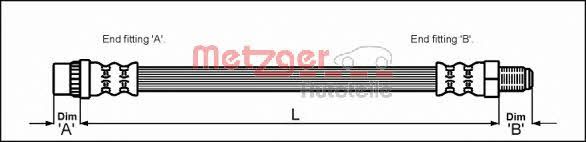 4114711 Metzger Тормозной шланг