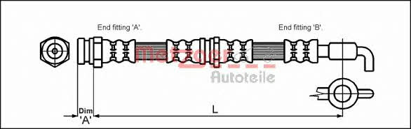 4114780 Metzger Гальмівний шланг