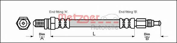 4114804 Metzger Тормозной шланг
