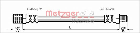 4115148 Metzger Гальмівний шланг