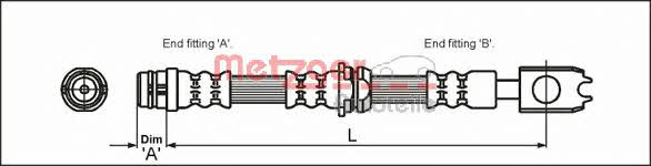 4116205 Metzger Гальмівний шланг