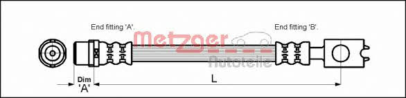 4116222 Metzger Тормозной шланг