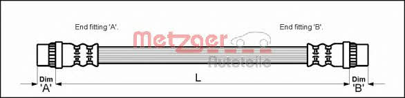 4118573 Metzger Тормозной шланг