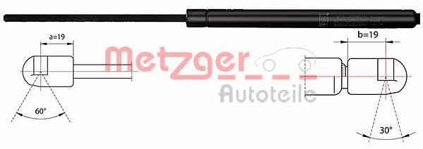 Metzger 2110516 Пружина газова багажника 2110516: Купити в Україні - Добра ціна на EXIST.UA!