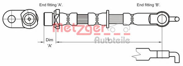 4110002 Metzger Тормозной шланг