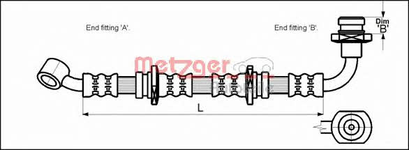 4110071 Metzger Тормозной шланг