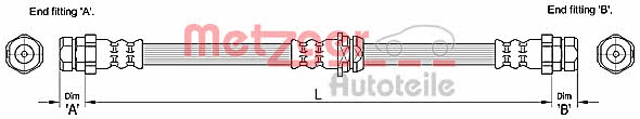 4110248 Metzger Тормозной шланг