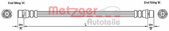 4110251 Metzger Гальмівний шланг