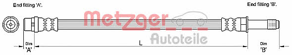 4110278 Metzger Тормозной шланг