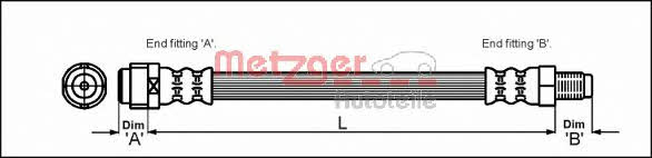 4110574 Metzger Тормозной шланг