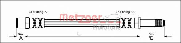 4110579 Metzger Тормозной шланг
