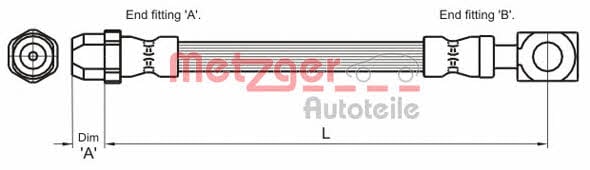 4111436 Metzger Тормозной шланг