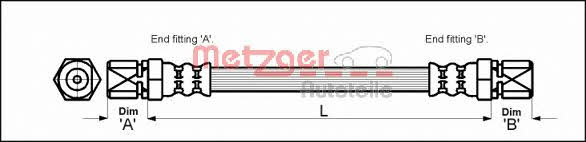 4111677 Metzger Гальмівний шланг