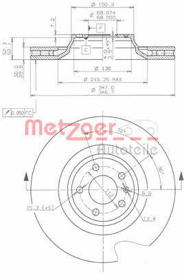 Metzger 24891 V Диск гальмівний передній вентильований 24891V: Купити в Україні - Добра ціна на EXIST.UA!
