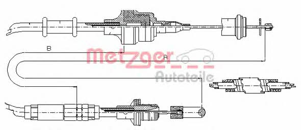 Metzger 10.3750 Трос зчеплення 103750: Купити в Україні - Добра ціна на EXIST.UA!