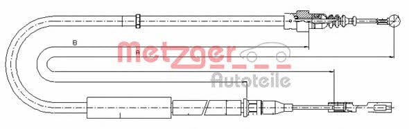 Трос стояночного тормоза Audi A2 (Ауди А2): 107513 Metzger Трос ручника, левый