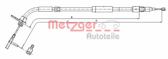 Metzger 10.9334 Трос ручника 109334: Отличная цена - Купить в Украине на EXIST.UA! 109334 Metzger Трос ручника