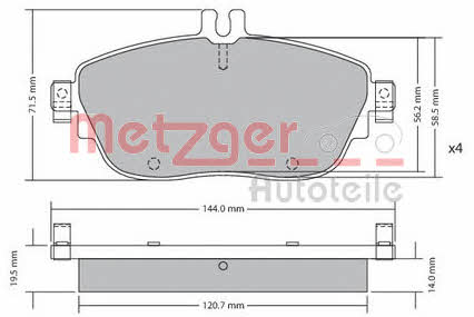 Metzger 1170215 Гальмівні колодки, комплект 1170215: Купити в Україні - Добра ціна на EXIST.UA!