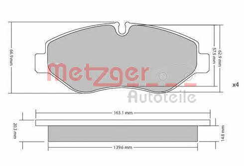Metzger 1170040 Гальмівні колодки, комплект 1170040: Купити в Україні - Добра ціна на EXIST.UA!