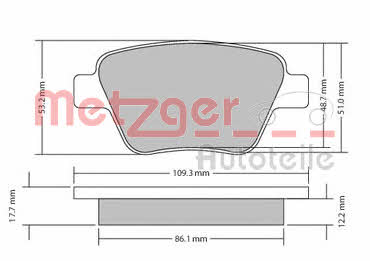 Metzger 1170106 Гальмівні колодки, комплект 1170106: Купити в Україні - Добра ціна на EXIST.UA!