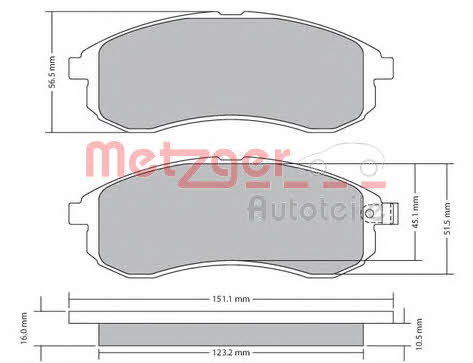 Metzger 1170406 Гальмівні колодки, комплект 1170406: Купити в Україні - Добра ціна на EXIST.UA!