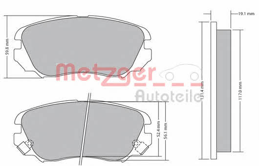 Metzger 1170291 Гальмівні колодки, комплект 1170291: Приваблива ціна - Купити в Україні на EXIST.UA!
