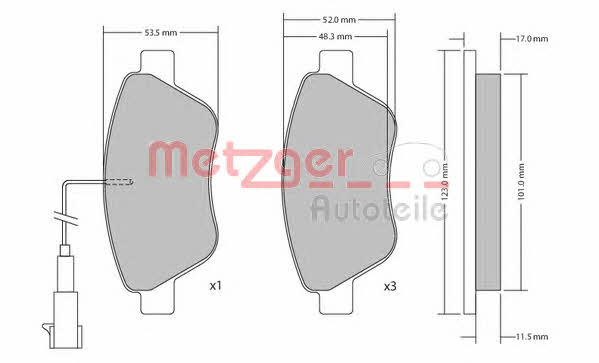 Metzger 1170296 Гальмівні колодки, комплект 1170296: Купити в Україні - Добра ціна на EXIST.UA!