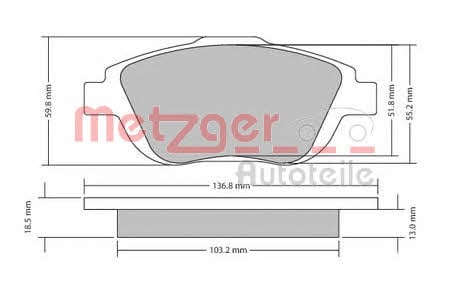Metzger 1170326 Гальмівні колодки, комплект 1170326: Купити в Україні - Добра ціна на EXIST.UA!