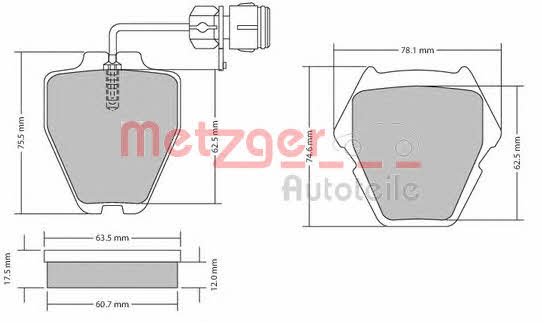 Metzger 1170364 Гальмівні колодки, комплект 1170364: Купити в Україні - Добра ціна на EXIST.UA!