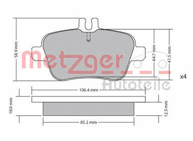 Metzger 1170204 Гальмівні колодки, комплект 1170204: Купити в Україні - Добра ціна на EXIST.UA!