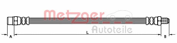 4110791 Metzger Гальмівний шланг