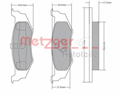 Metzger 1170320 Гальмівні колодки, комплект 1170320: Купити в Україні - Добра ціна на EXIST.UA!
