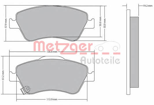 Metzger 1170299 Гальмівні колодки, комплект 1170299: Купити в Україні - Добра ціна на EXIST.UA!