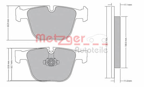 Metzger 1170356 Гальмівні колодки, комплект 1170356: Купити в Україні - Добра ціна на EXIST.UA!