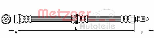4110038 Metzger Гальмівний шланг