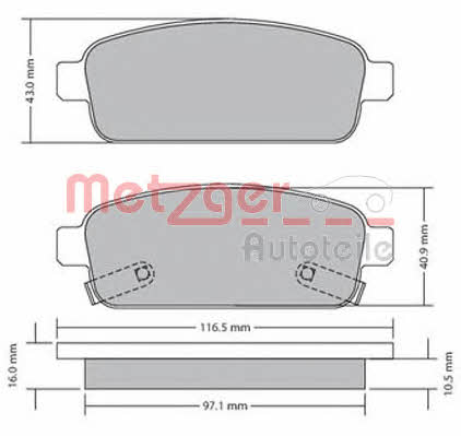 Metzger 1170164 Гальмівні колодки, комплект 1170164: Купити в Україні - Добра ціна на EXIST.UA!