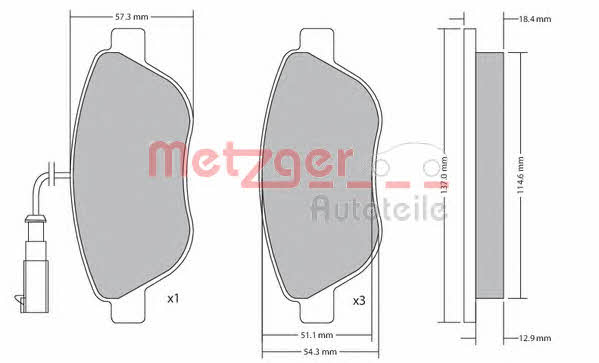 Metzger 1170185 Гальмівні колодки, комплект 1170185: Купити в Україні - Добра ціна на EXIST.UA!