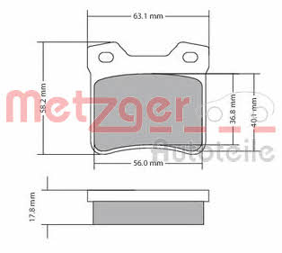 Metzger 1170310 Гальмівні колодки, комплект 1170310: Приваблива ціна - Купити в Україні на EXIST.UA!